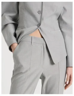 Blaq Split Hem Tailored Pant in Grey