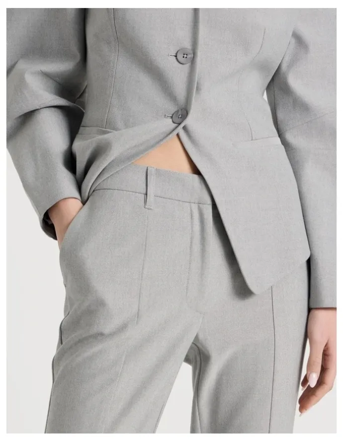 Blaq Split Hem Tailored Pant in Grey