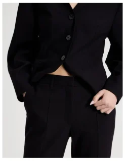 Blaq Split Hem Tailored Pant in Black