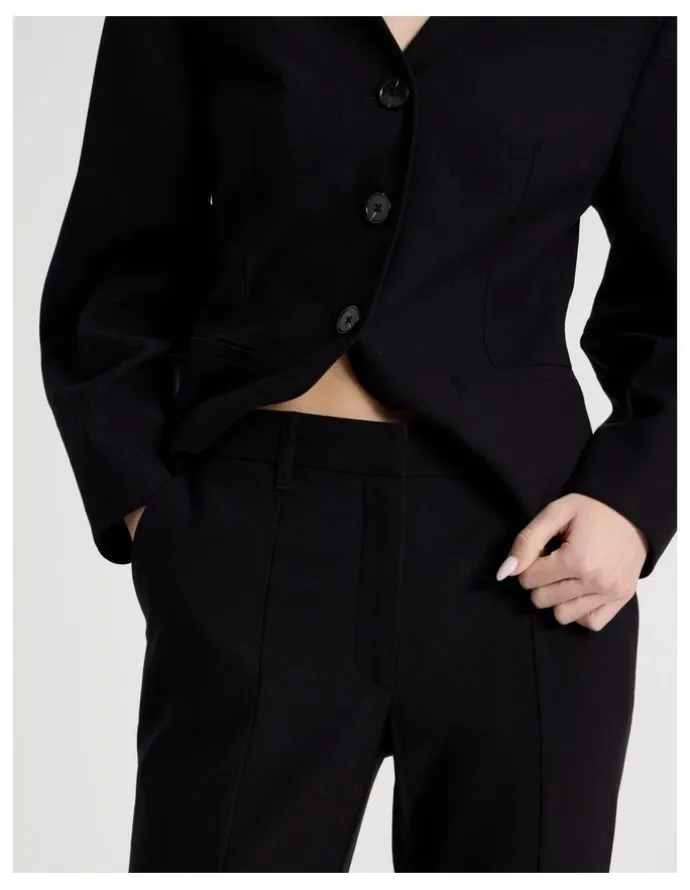 Blaq Split Hem Tailored Pant in Black