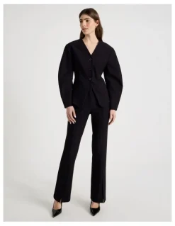 Blaq Split Hem Tailored Pant in Black