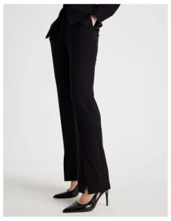 Blaq Split Hem Tailored Pant in Black