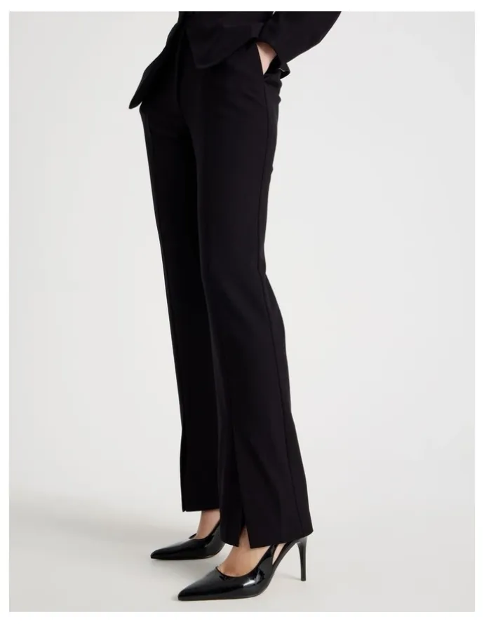 Blaq Split Hem Tailored Pant in Black