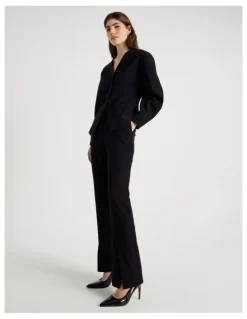 Blaq Split Hem Tailored Pant in Black