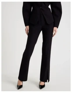 Blaq Split Hem Tailored Pant in Black