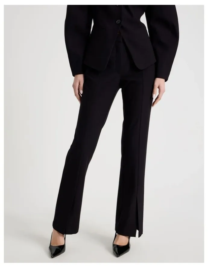 Blaq Split Hem Tailored Pant in Black