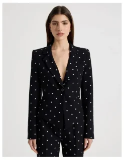 Blaq Spot Single Breasted Blazer in Black/White