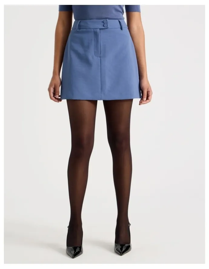 Blaq Tailored Mini Skirt in Dusty Blue