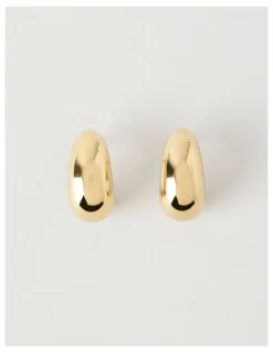 Blaq Waterproof Curved Earrings in Gold