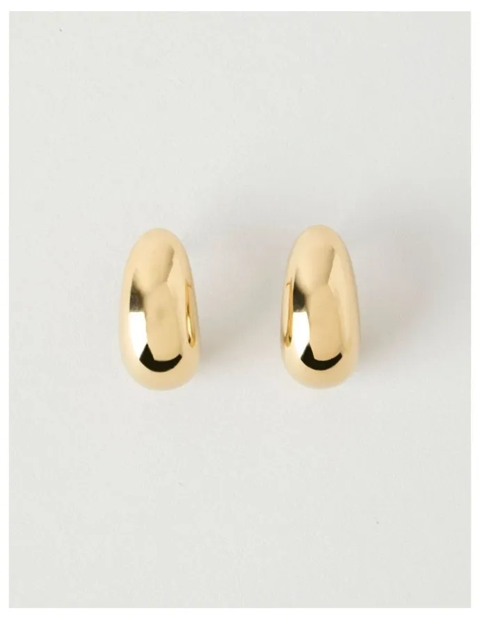 Blaq Waterproof Curved Earrings in Gold