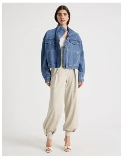 Blaq Denim Funnel Neck Jacket in Denim