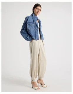 Blaq Denim Funnel Neck Jacket in Denim
