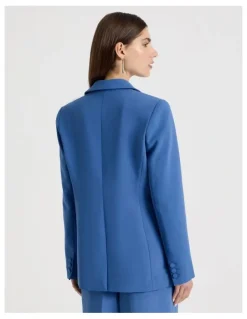 Blaq Double Breasted Blazer in Blue