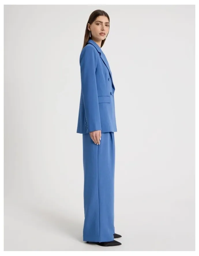 Blaq Double Breasted Blazer in Blue