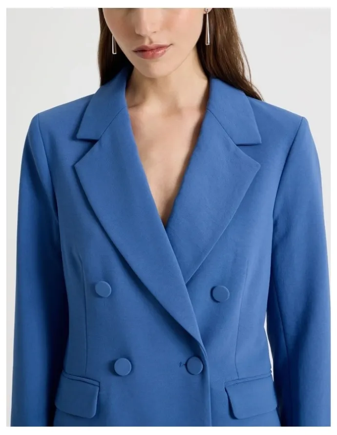 Blaq Double Breasted Blazer in Blue