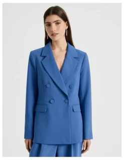 Blaq Double Breasted Blazer in Blue