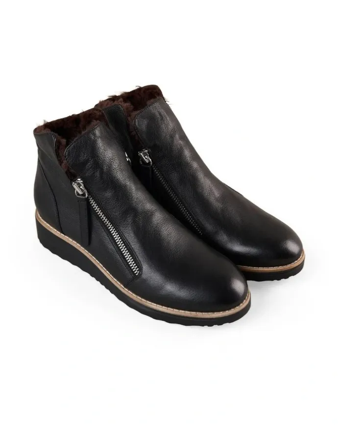 Blue Illusion Anais Double Zip Boot in Black