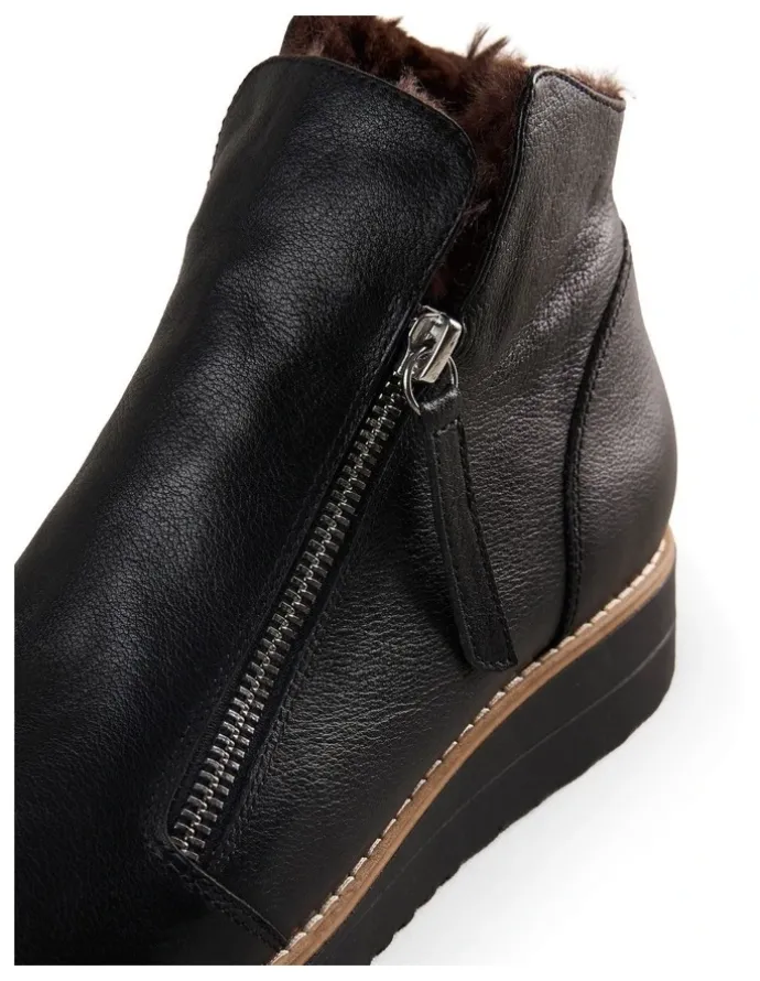 Blue Illusion Anais Double Zip Boot in Black