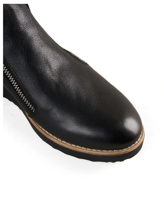 Blue Illusion Anais Double Zip Boot in Black