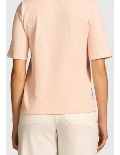 Blue Illusion Applique Half Sleeve Tee - Ballet Slipper