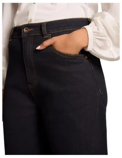 Blue Illusion Barrel Leg Jean - Dark Denim