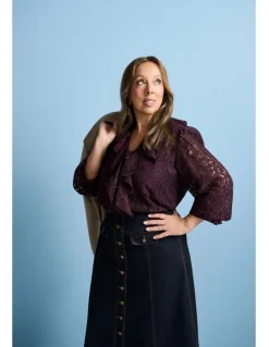 Blue Illusion Button Front Denim Skirt - Dark Denim