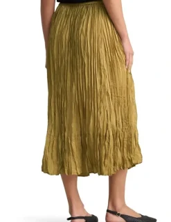 Blue Illusion Crushed Midi Skirt - Bronze