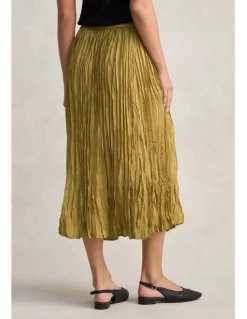 Blue Illusion Crushed Midi Skirt - Bronze