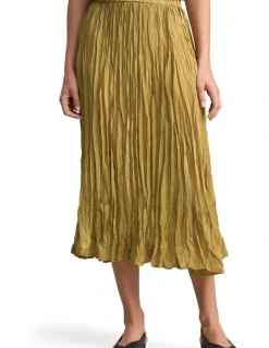 Blue Illusion Crushed Midi Skirt - Bronze