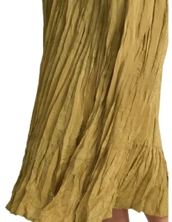 Blue Illusion Crushed Midi Skirt - Bronze