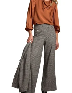 Blue Illusion Draped Blouse - Russet