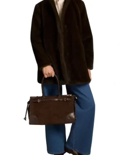 Blue Illusion Fur Jacket - Deep Brown