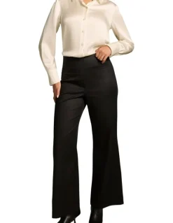 Blue Illusion High Waisted Bootleg Pant - Black