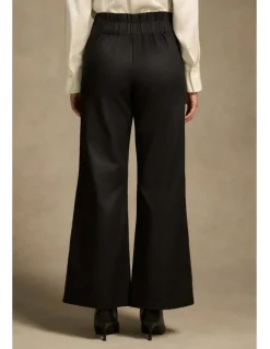 Blue Illusion High Waisted Bootleg Pant - Black
