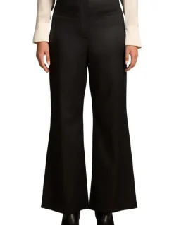 Blue Illusion High Waisted Bootleg Pant - Black