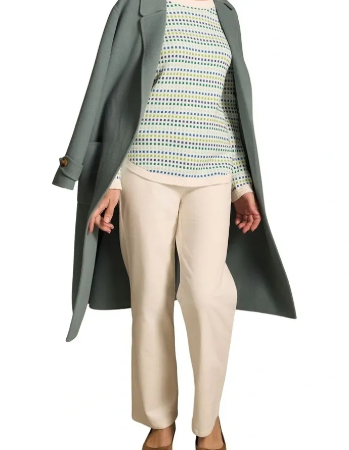 Blue Illusion Jacquard Cotton Jumper - Multi-Colour Dot