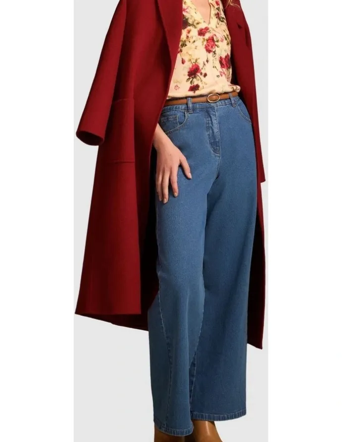 Blue Illusion Printed Wool Cardigan - Sweet Blossoms Print