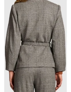 Blue Illusion Sculpted Check Jacket - Glen Check
