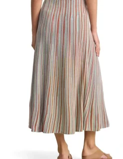 Blue Illusion Stripe Knit Skirt - Multi Stripe