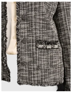 Blue Illusion Trim Detail Jacket - Classic Texture