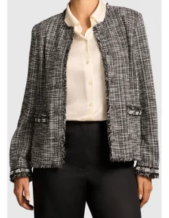 Blue Illusion Trim Detail Jacket - Classic Texture
