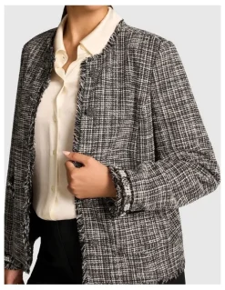 Blue Illusion Trim Detail Jacket - Classic Texture