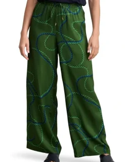 Blue Illusion Viscose Pull On Print Pant - Rope Print