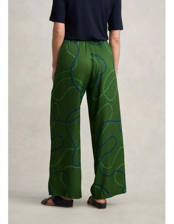 Blue Illusion Viscose Pull On Print Pant - Rope Print