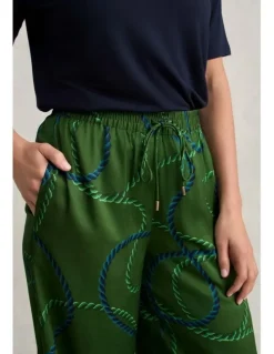 Blue Illusion Viscose Pull On Print Pant - Rope Print