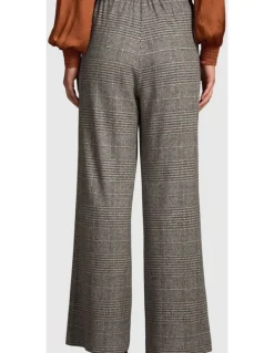 Blue Illusion Wide Leg Check Pant - Glen Check