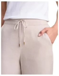 Blue Illusion Wide Leg Full Length Pant - Bone