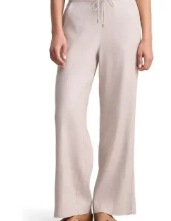 Blue Illusion Wide Leg Full Length Pant - Bone