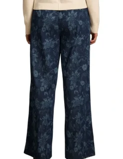 Blue Illusion Wide Leg Jeans - Sienna Laser Print