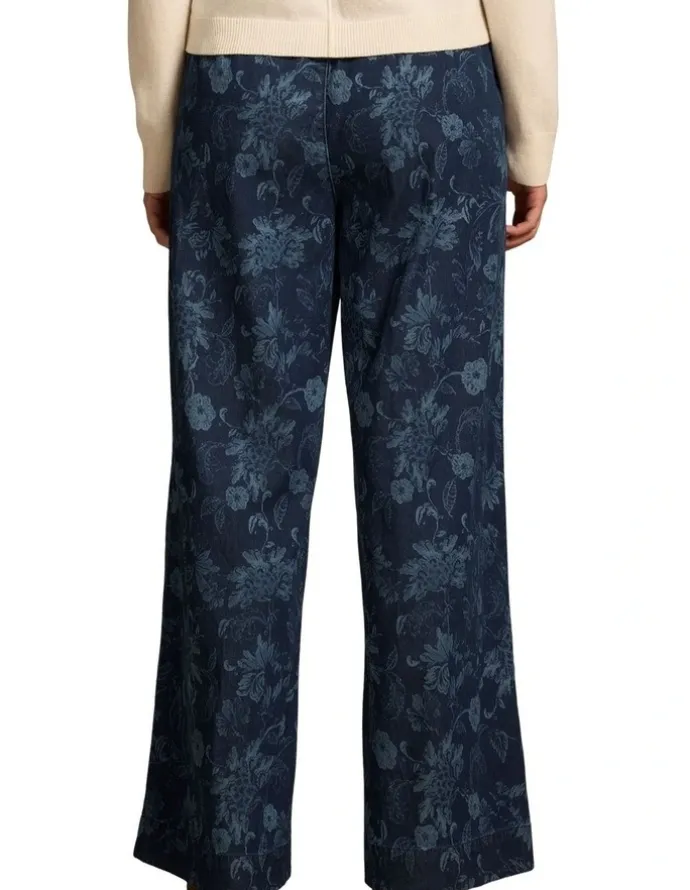 Blue Illusion Wide Leg Jeans - Sienna Laser Print